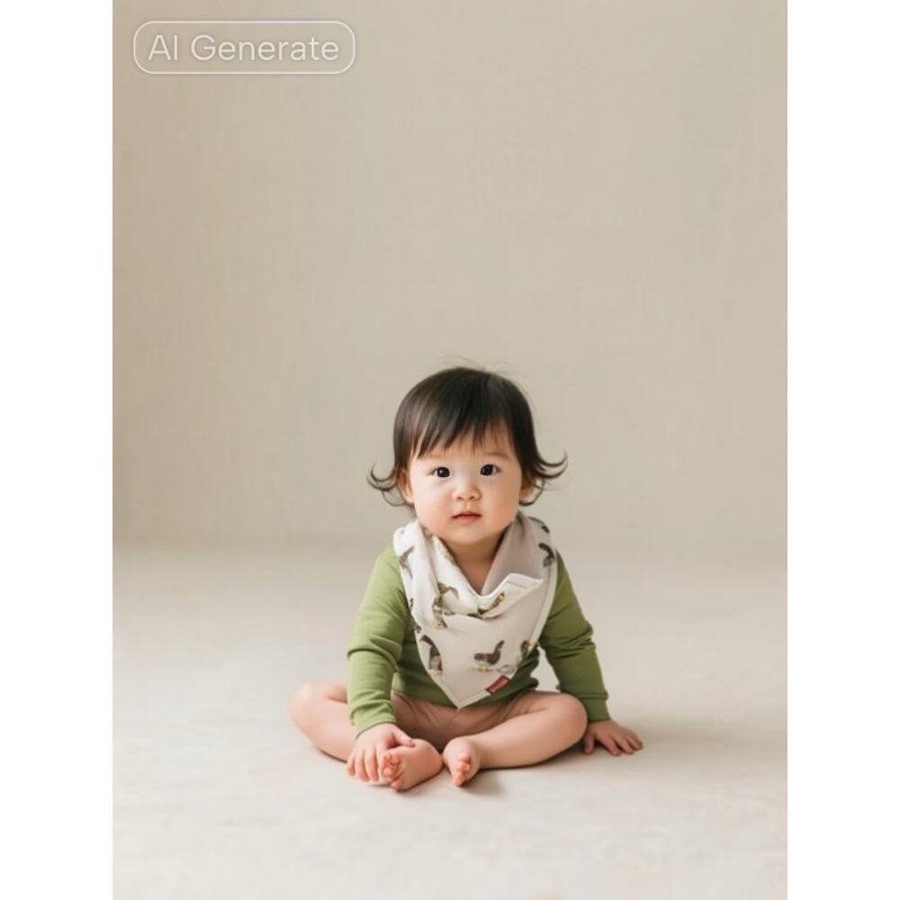 MIlkbarn Organic Cotton Kerchief Bib, Duck Print, NWT